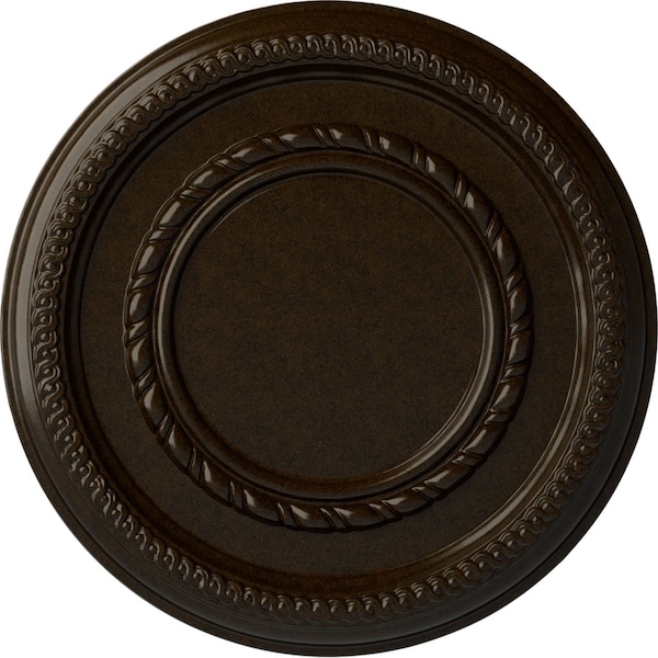 Ekena Millwork Federal Roped Small Ceiling Medallion (Fits Canopies up to 6"), 12 5/8"OD x 1 1/8"P, Bronze CM12FEBZS - main